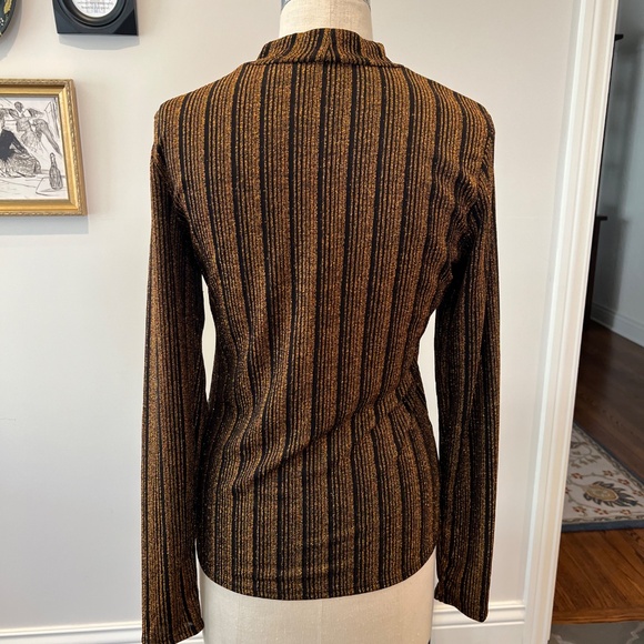 Guess Simmery Striped Long Sleeve Mock Turtleneck - Picture 2 of 6